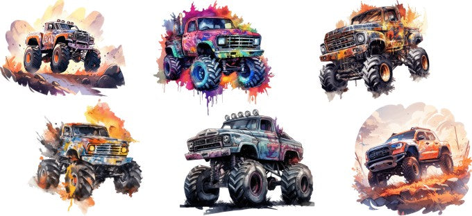 Monster Truck 16oz Double Sided UVDTF Wrap