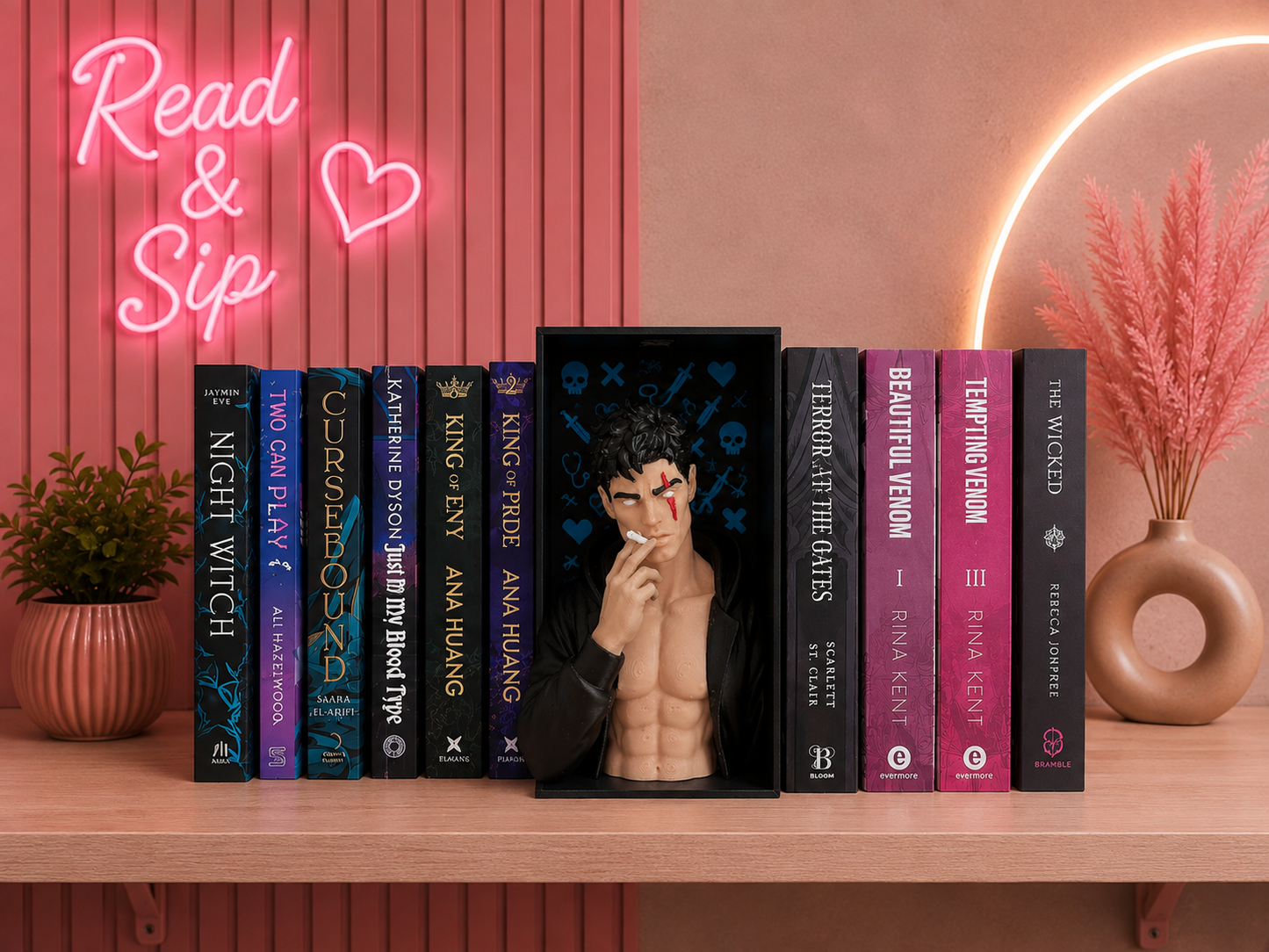 Zade Inspired Dark Romance Book Nook β 3D Printed PLA Bookshelf Decor