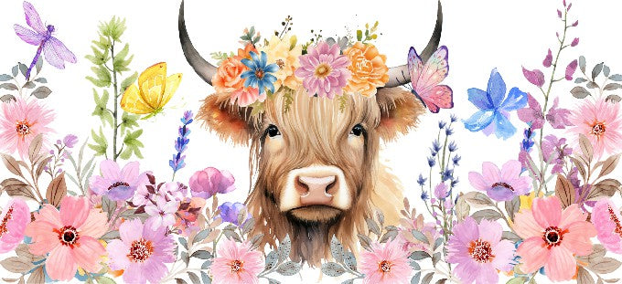 Cow Flower 16oz Double Sided UVDTF Wrap