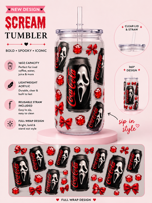 16oz Acrylic Can Tumbler with UV DTF Design
