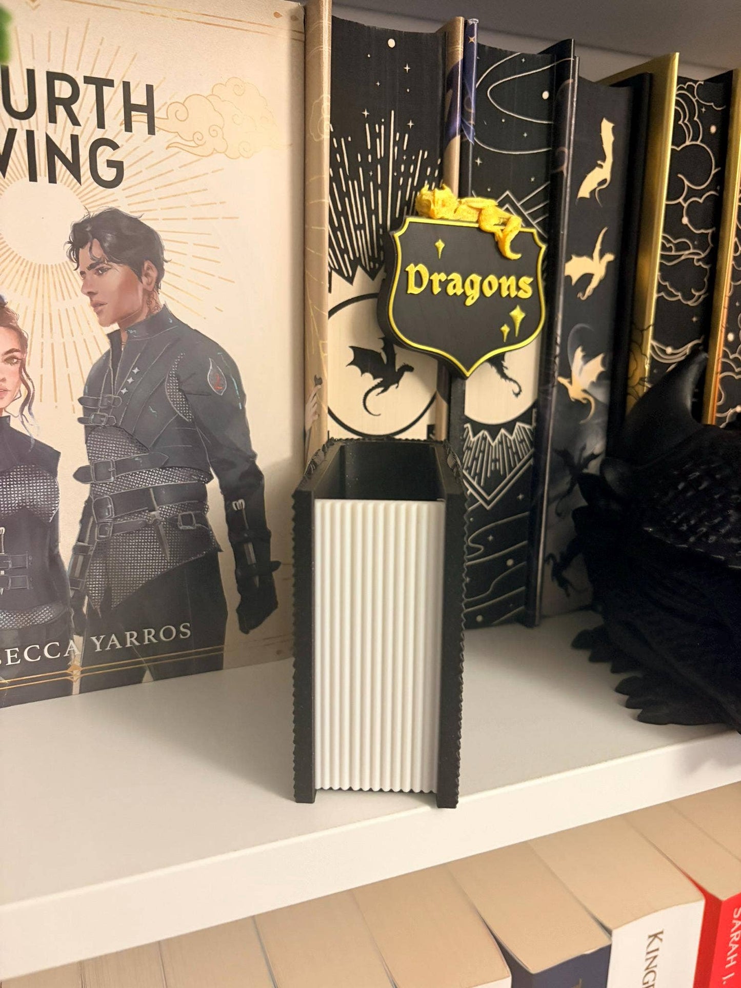 Dark Romance Gothic Tomb Bookmark Holder & Decor: Rip - glitter black
