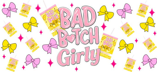 Bad B Girly Pink/Yellow 16oz Double Sided UVDTF Wrap