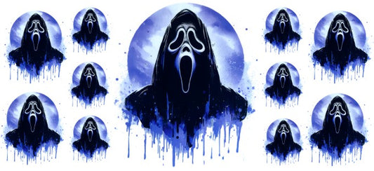 Blue Ghostface 16oz Double Sided UVDTF Wrap