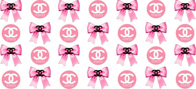 Pink CC Bow 16oz Double Sided UVDTF Wrap