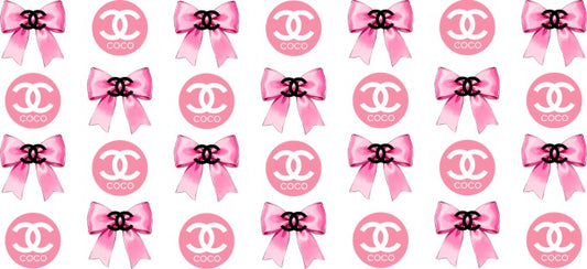 Pink CC Bow 16oz Double Sided UVDTF Wrap