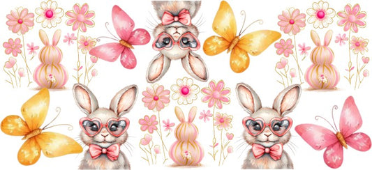 Bunny & Butterfly 16oz Double Sided UVDTF Wrap
