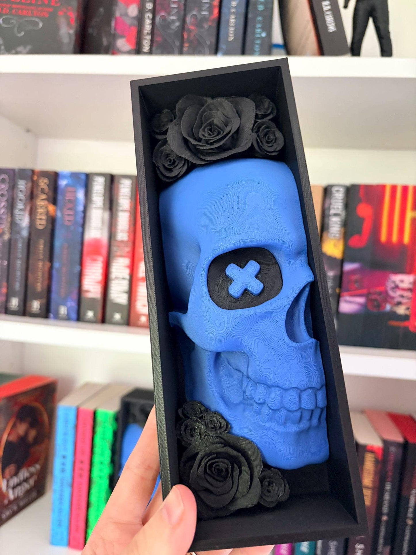 Dark Romance Skull Book Nook Gothic Bookend Decor: One of each