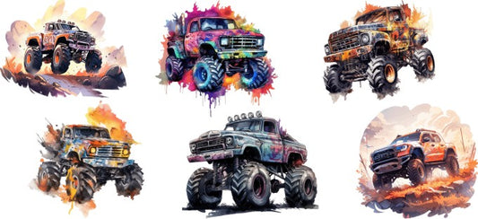 Monster Truck 16oz Double Sided UVDTF Wrap