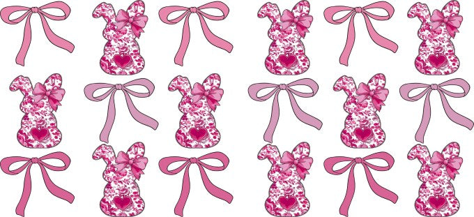 Pink Bow Bunny 16oz Double Sided UVDTF Wrap