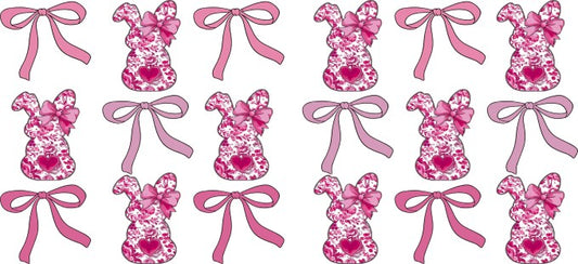 Pink Bow Bunny 16oz Double Sided UVDTF Wrap