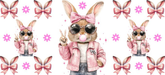 Cool Pink Bunny 16oz Double Sided UVDTF Wrap