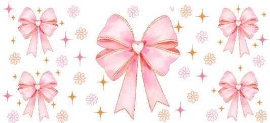 Pink Bow A 16oz Double Sided UVDTF Wrap