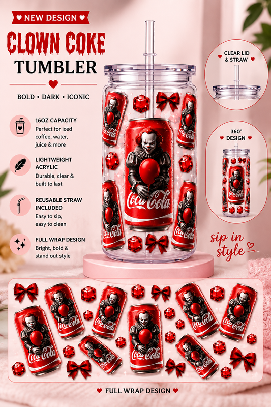 16oz Acrylic Can Tumbler with UV DTF Design