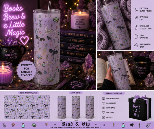 20oz Frosted Tumbler and Metal Straw