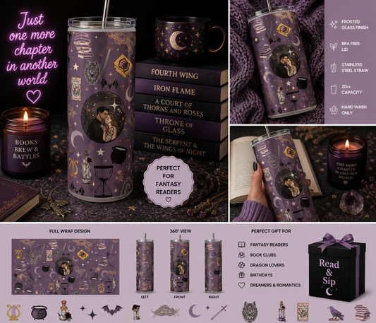 20oz Frosted Tumbler and Metal Straw