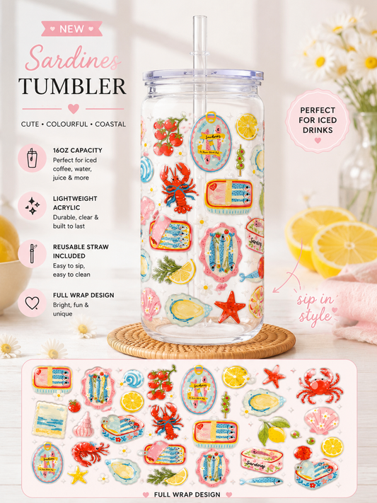 16oz Acrylic Can Tumbler with UV DTF Design