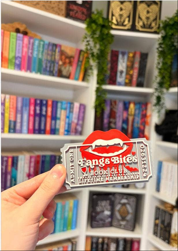 Fantasy Book Trope Ticket Decor: Dragon & Romantasy:Fangs bites