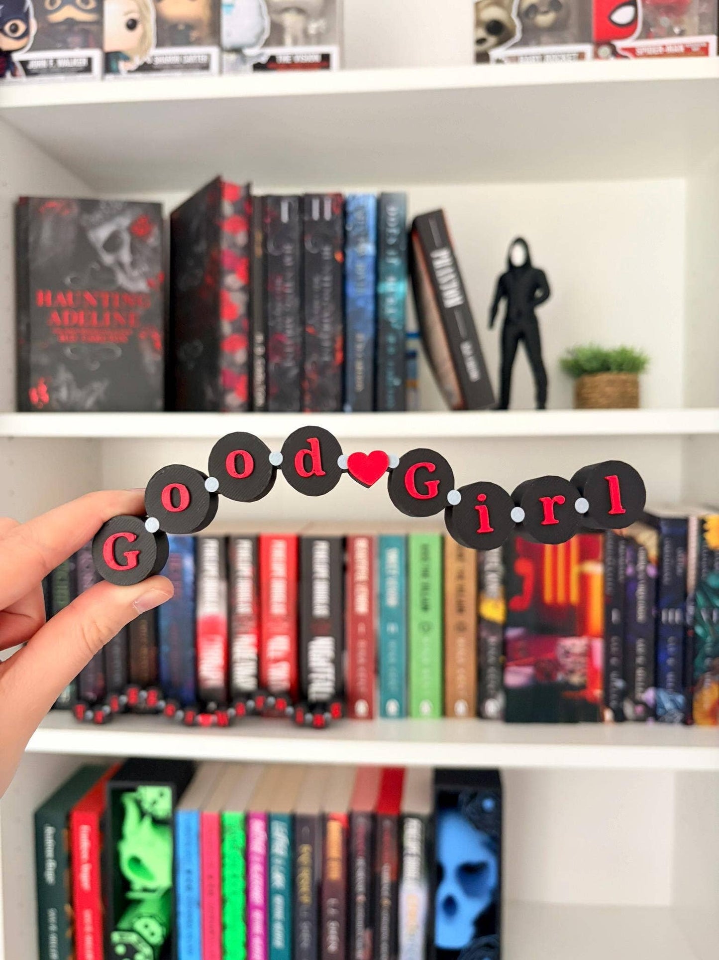 Dark Romance 3D Printed Bookshelf Decor Accessories: Good girl